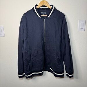 RYE Jacket Men's XXL Short Blue Full Zip Casual Collegiate Athletic Varsity